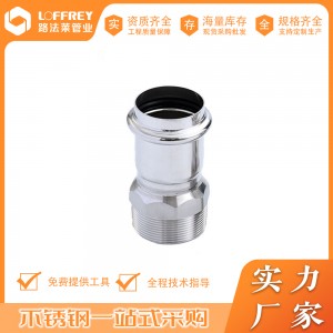 304 thin-walled stainless steel double-clamp fittings with external wire direct external thread straight sanitary clamp fittings manufacturer